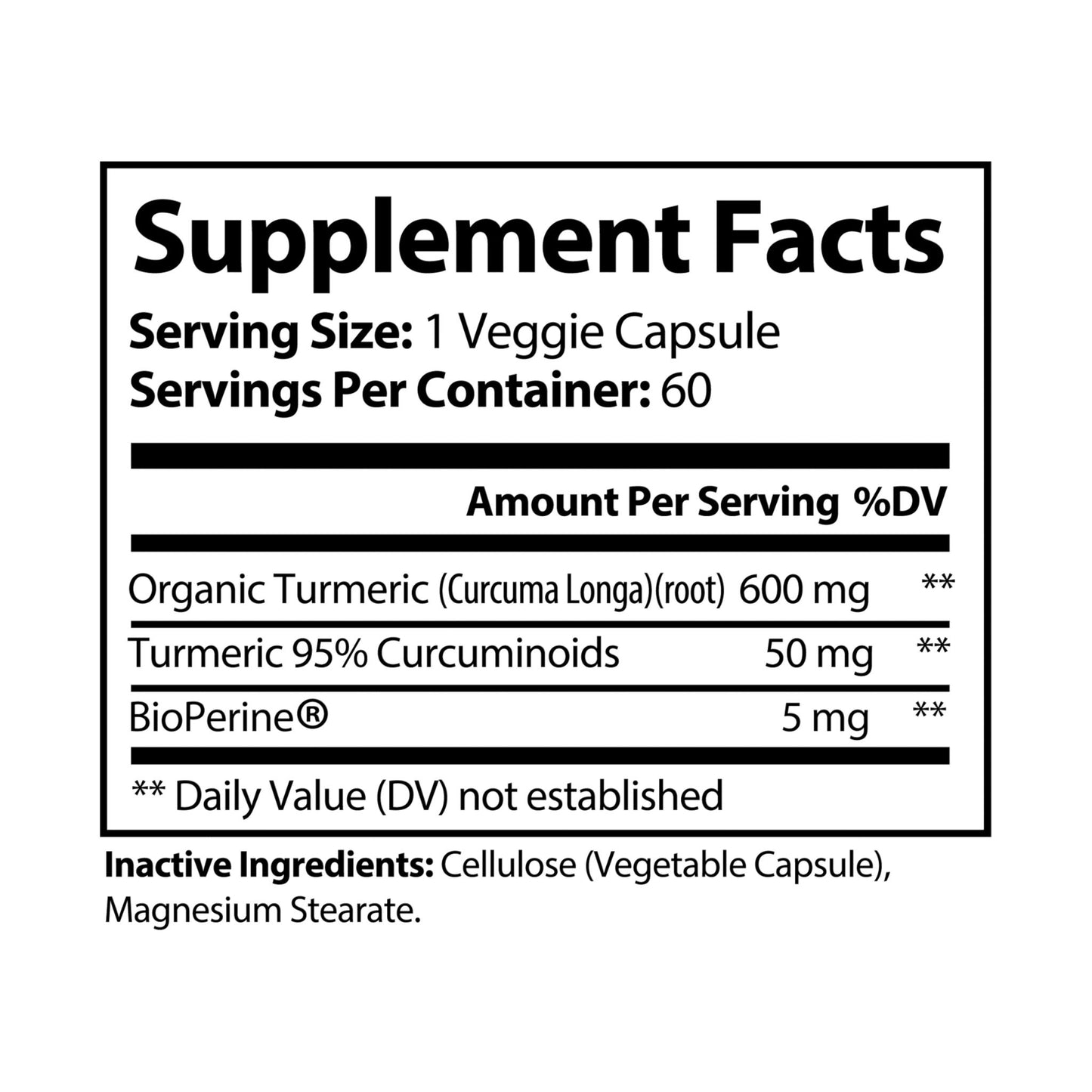 Organic Turmeric Curcumin with BioPerine® – High Potency, 95% Curcuminoids