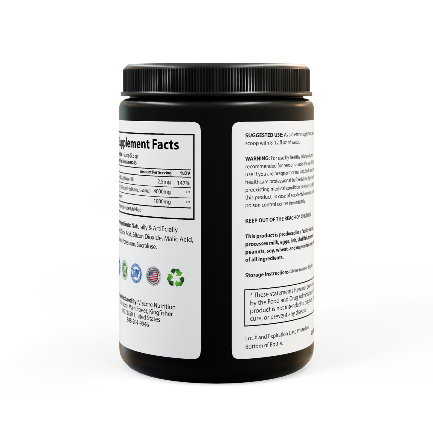 BCAA Powder 2:1:1 (45 Servings, Watermelon) - Branched Chain Amino Acids