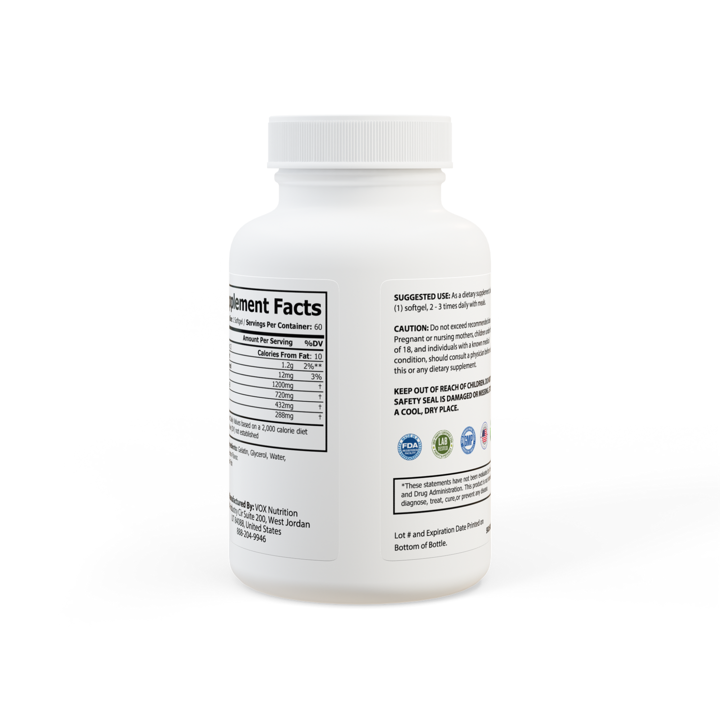 Omega-3 Fish Oil (60 Softgels)