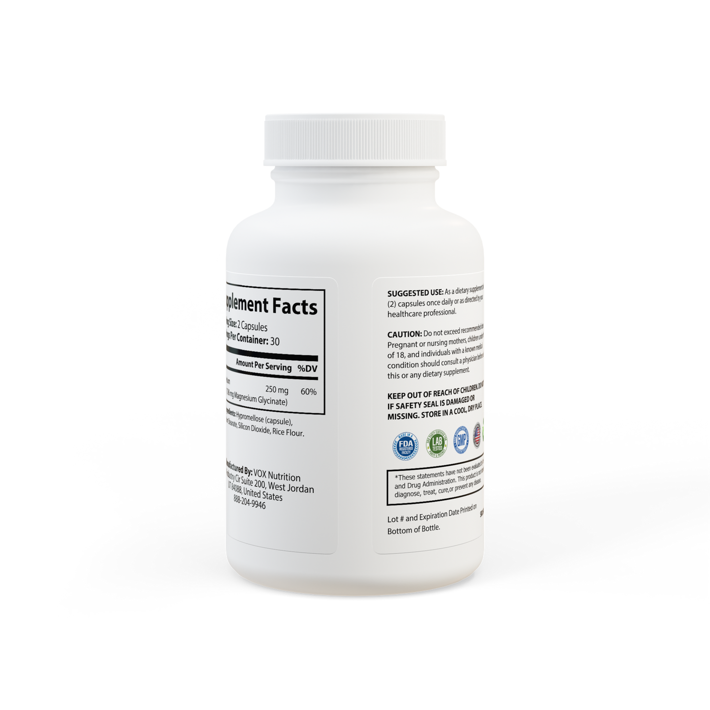 Magnesium Glycinate Supplement (60 Capsules)