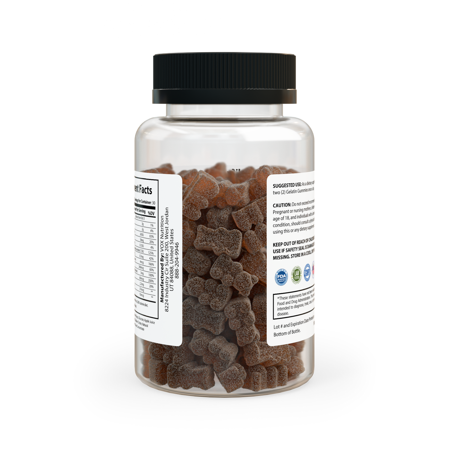 Grindify Nutrition Multivitamin Gummies for Adults - Unflavored (60 Gummies) - Non-GMO, Supports Energy Metabolism & Antioxidant Support