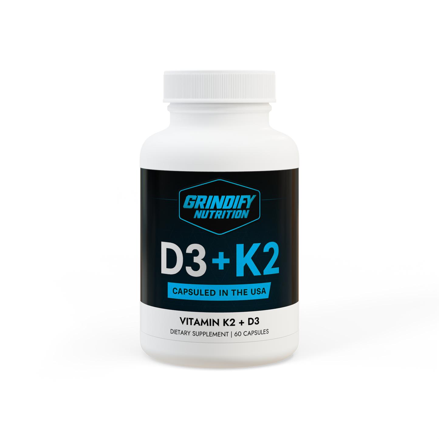 Vitamin D3 125 mcg + K2 100 mcg + Calcium 210 mg Supplement (60 Capsules)