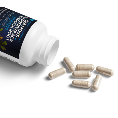 Organic Sea Moss Capsules With Bladderwrack & Burdock Root (60 Capsules)