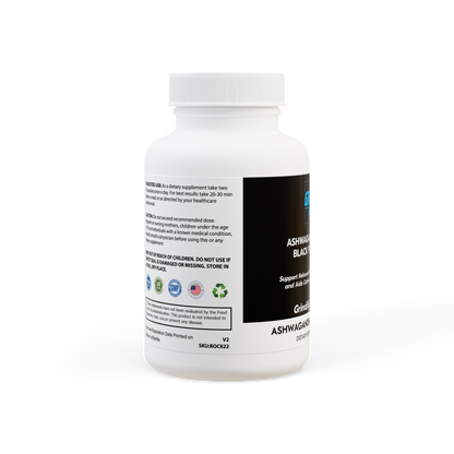Grindify Nutrition Ashwagandha Capsules with Black Pepper – 60 Capsules – Stress Support, Energy & Performance – Non-GMO, Third-Party Tested